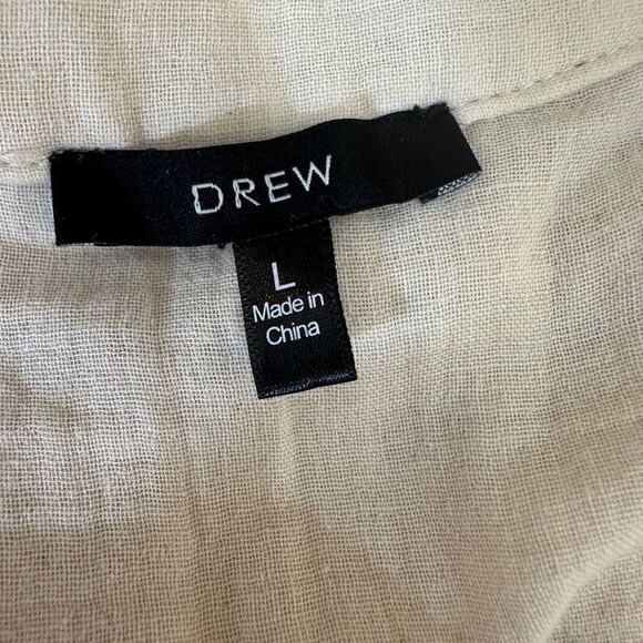 DREW Anthropologie Josephine Cream Tiered Hi Lo Button Up Dress Size L - Picture 8 of 11